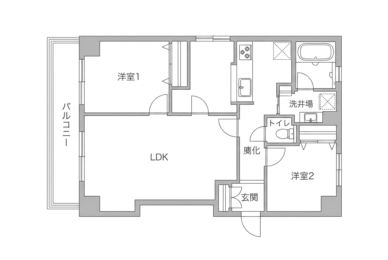 変換前の間取り図
